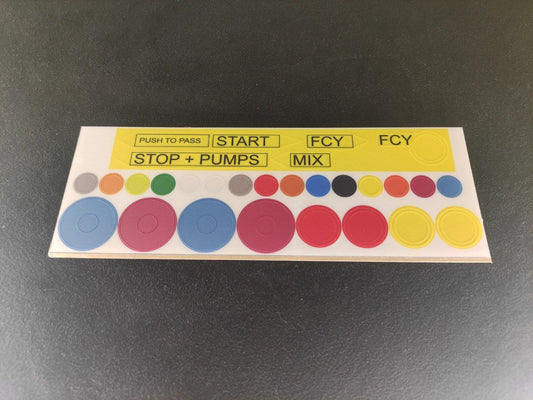 Simracing steering wheel polycarbonate stickers