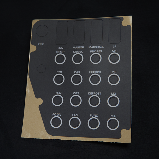 Simracing buttonbox polycarbonate sticker