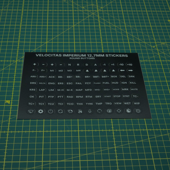 Sticker sheet for simracing steering wheel